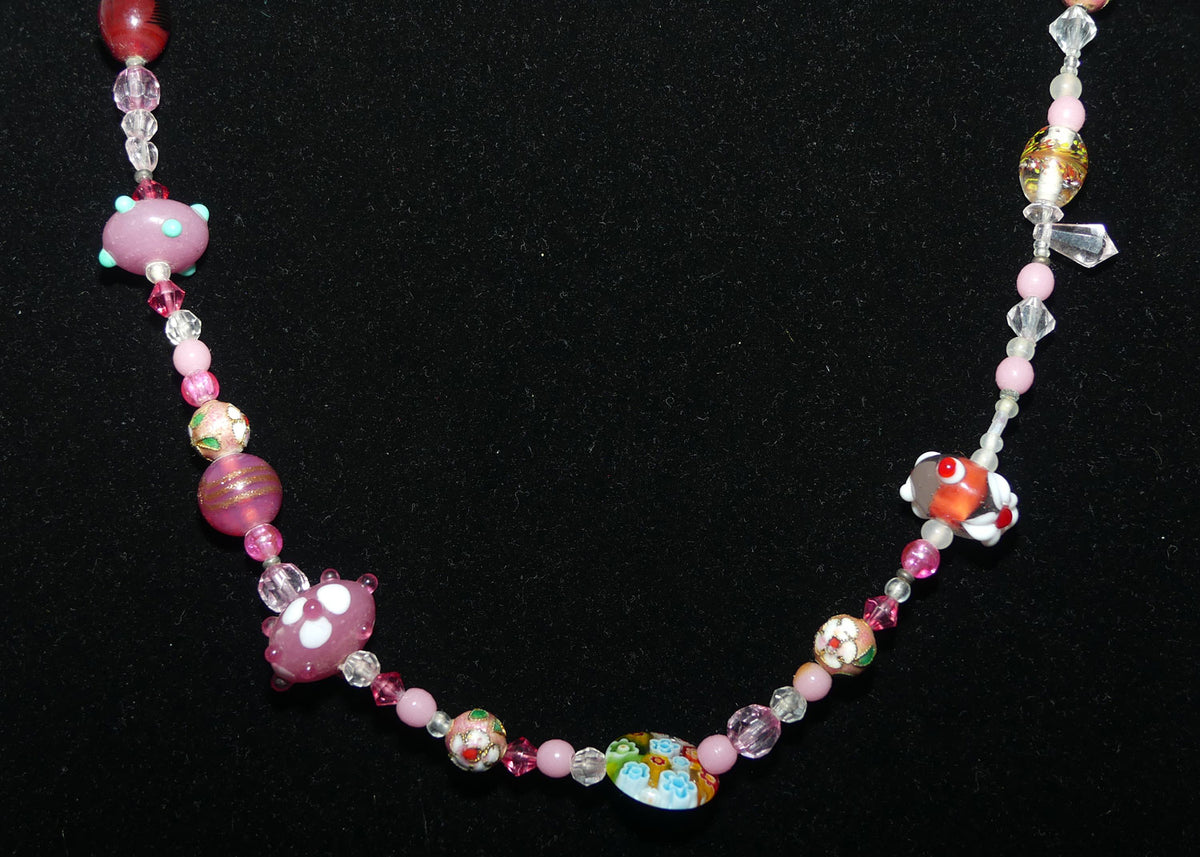 Vintage set of Wonderfully Random Murano Murrine Glass Beads