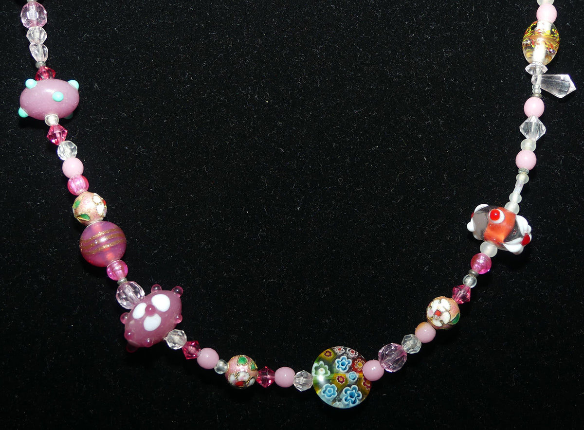 Vintage set of Wonderfully Random Murano Murrine Glass Beads