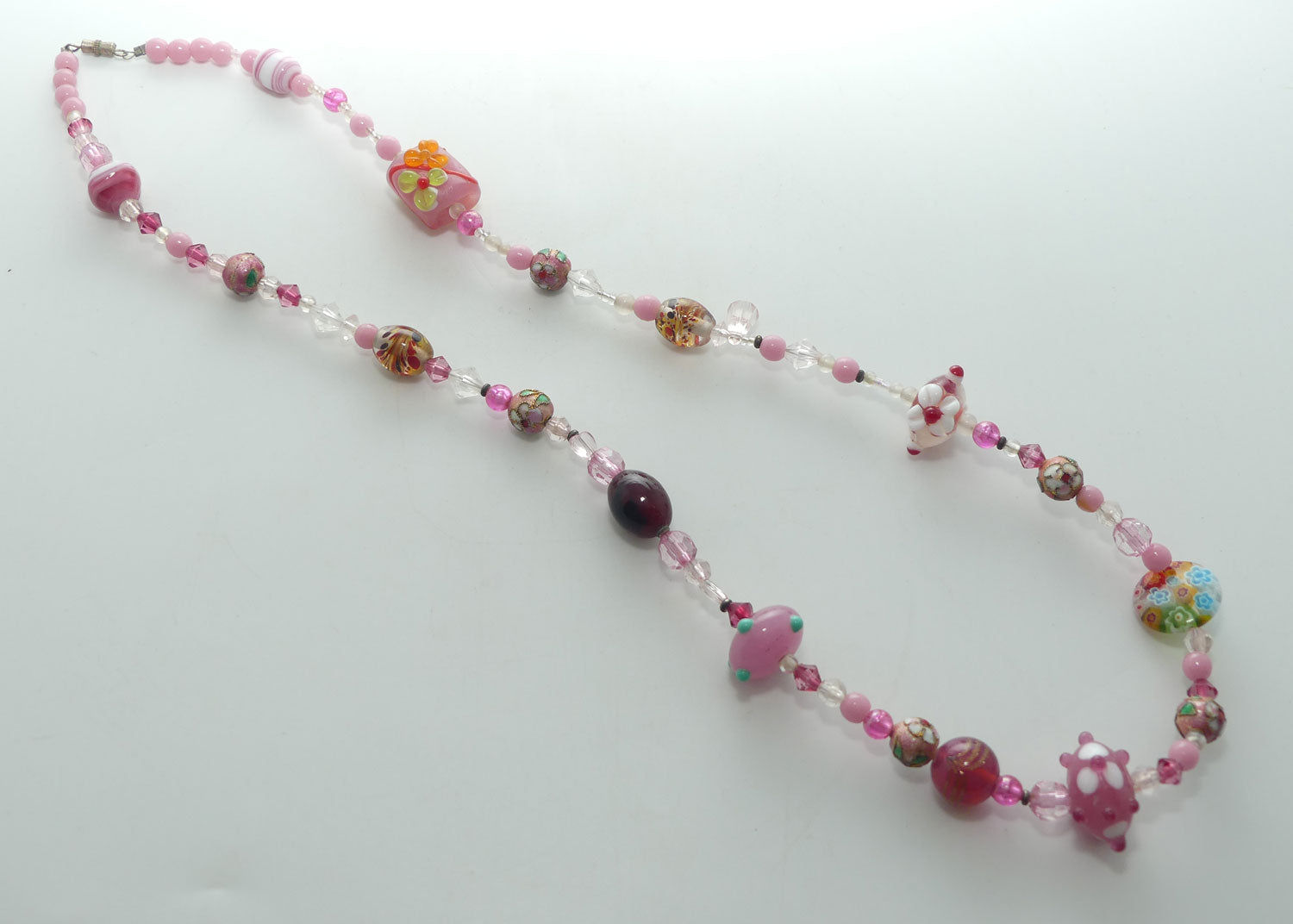 Vintage set of Wonderfully Random Murano Murrine Glass Beads