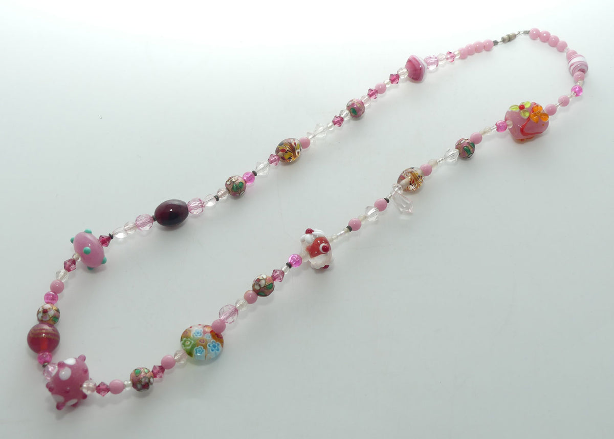 Vintage set of Wonderfully Random Murano Murrine Glass Beads