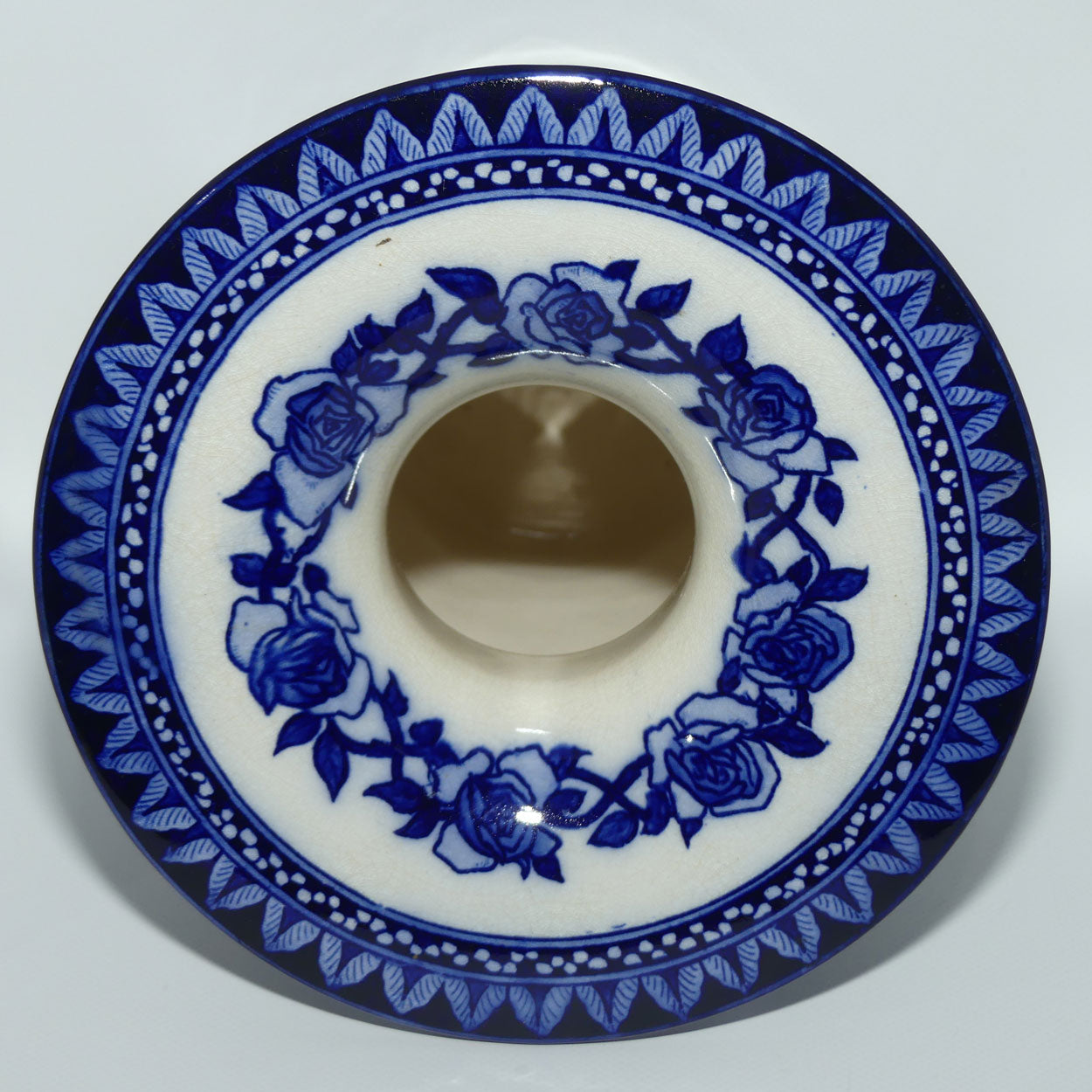 Royal Doulton Flow Blue Morrisian pot | Depicts Music and Dance B D331