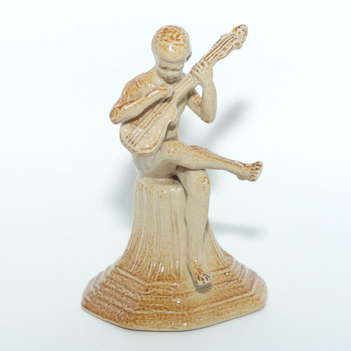 Doulton Lambeth Merry Musician figure by George Tinworth | Cross Legged Boy with Guitar | #1