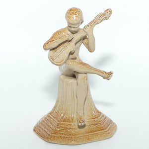 Doulton Lambeth Merry Musician figure by George Tinworth | Cross Legged Boy with Guitar