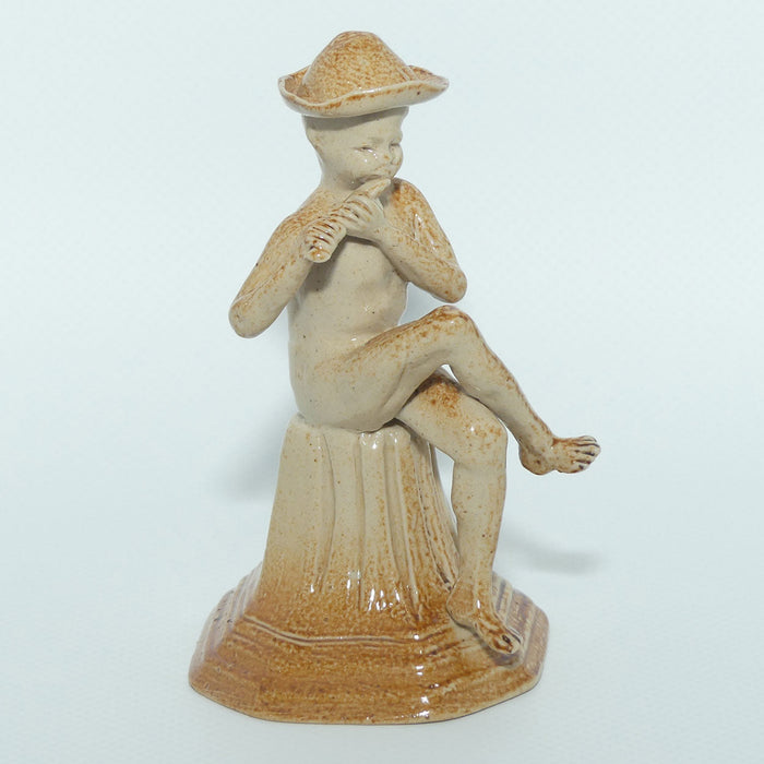 Doulton Lambeth Merry Musician figure by George Tinworth | Boy in Hat with Pan Pipe | #4