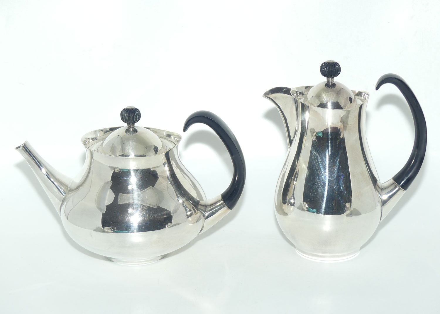 Mappin and Webb Mid Century 4 piece Silver Plated tea set by Eric Clements