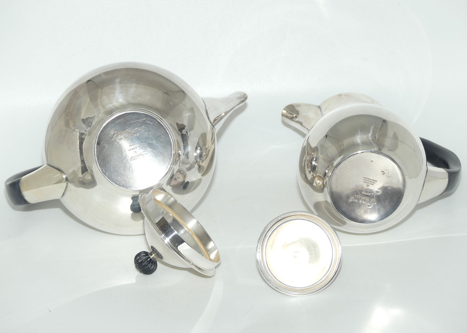 Mappin and Webb Mid Century 4 piece Silver Plated tea set by Eric Clements