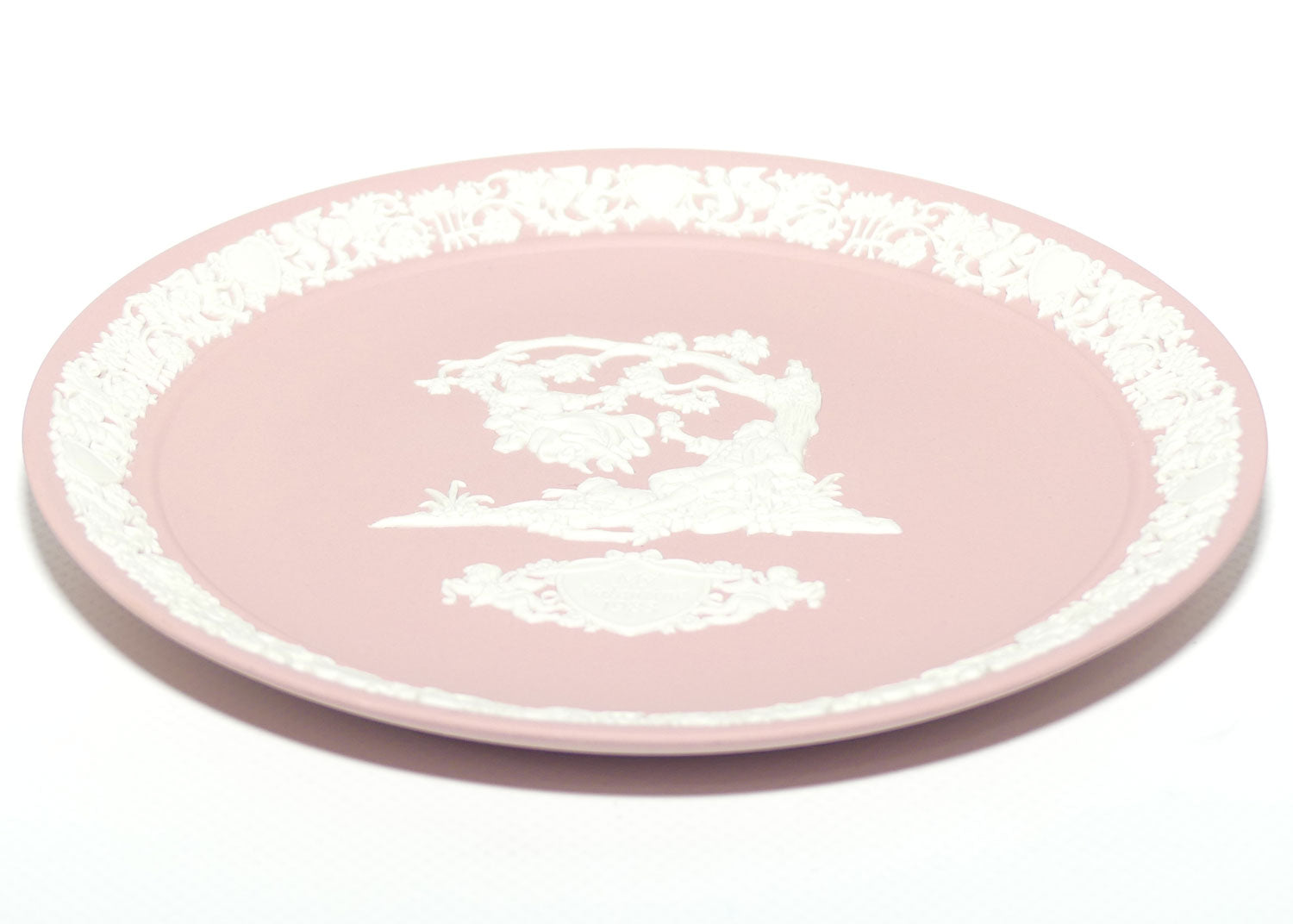 Wedgwood Jasper | White and  Pink | My Valentine plate 1983 | 16.7cm