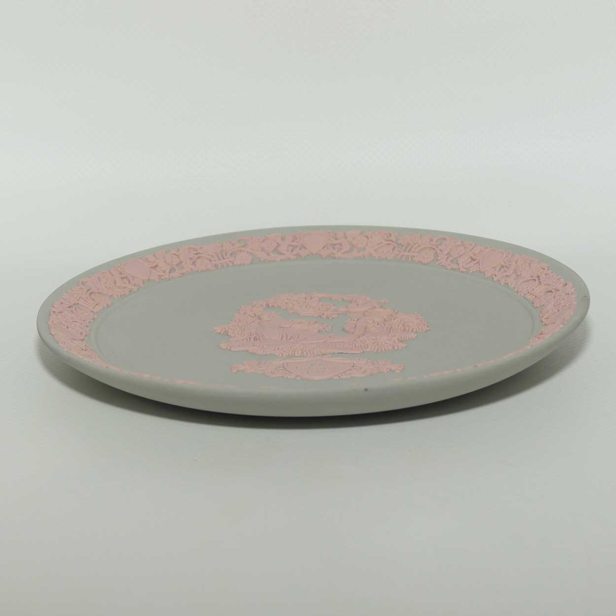 Wedgwood Jasper | Pink on Grey | My Valentine plate 1985 | box + cert