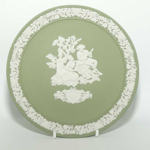 Wedgwood Jasper | White on Sage Green | My Valentine plate 1986 | box + cert