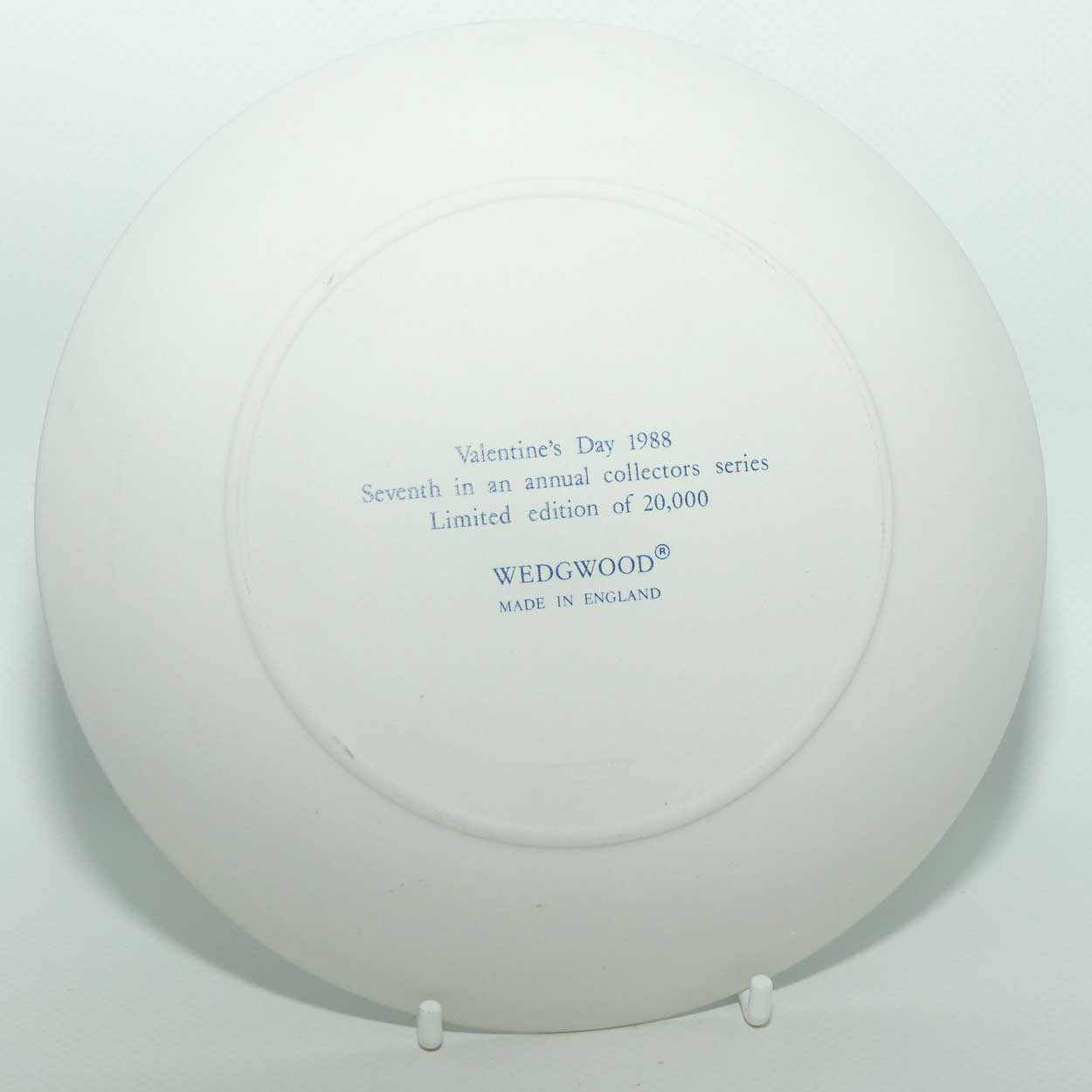 Wedgwood Jasper | Pale Blue on White | My Valentine plate 1988 | box + cert
