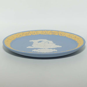 Wedgwood Jasper | White and Cane on Pale Blue | My Valentine plate 1989 | box + cert