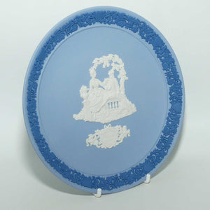 Wedgwood Jasper | White and Royal Blue on Pale Blue | My Valentine plate 1990 