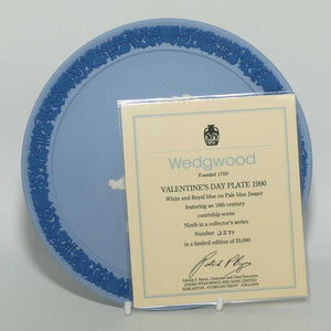 Wedgwood Jasper | White and Royal Blue on Pale Blue | My Valentine plate 1990 