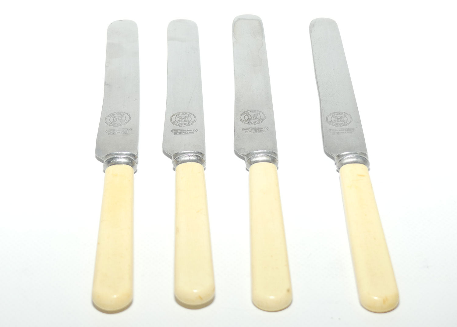 Set of 4 Mytton Sheffield | Firth Brearley Stainless |  Faux Bone Handle Dinner Knives | 24cm