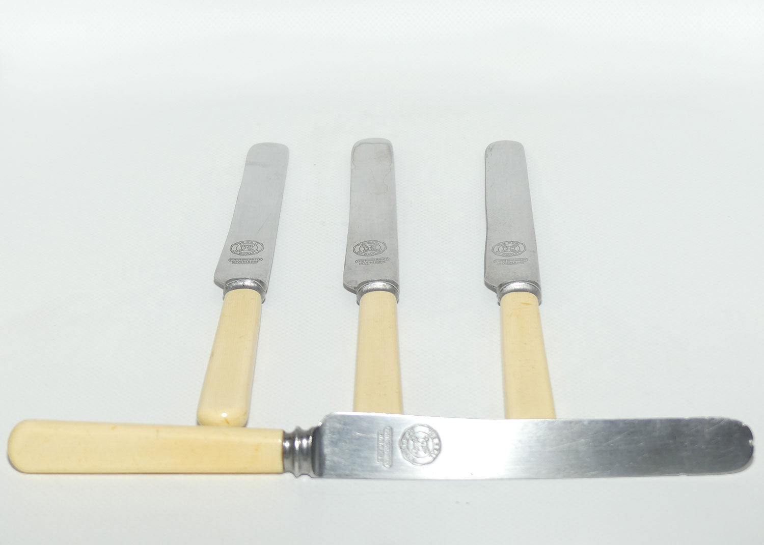 Set of 4 Mytton Sheffield | Firth Brearley Stainless |  Faux Bone Handle Dinner Knives | 24cm