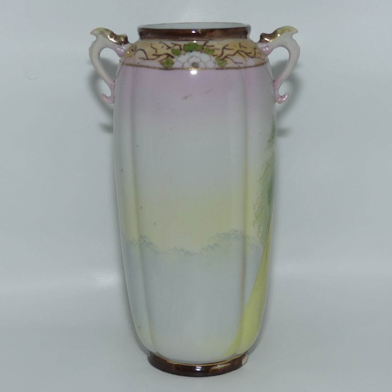 Nagoya SNB Nippon Gilt and Hand Painted tall Peacock vase | 25cm