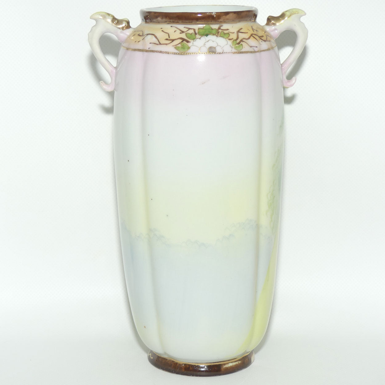Nagoya SNB Nippon Gilt and Hand Painted tall Peacock vase | 25cm