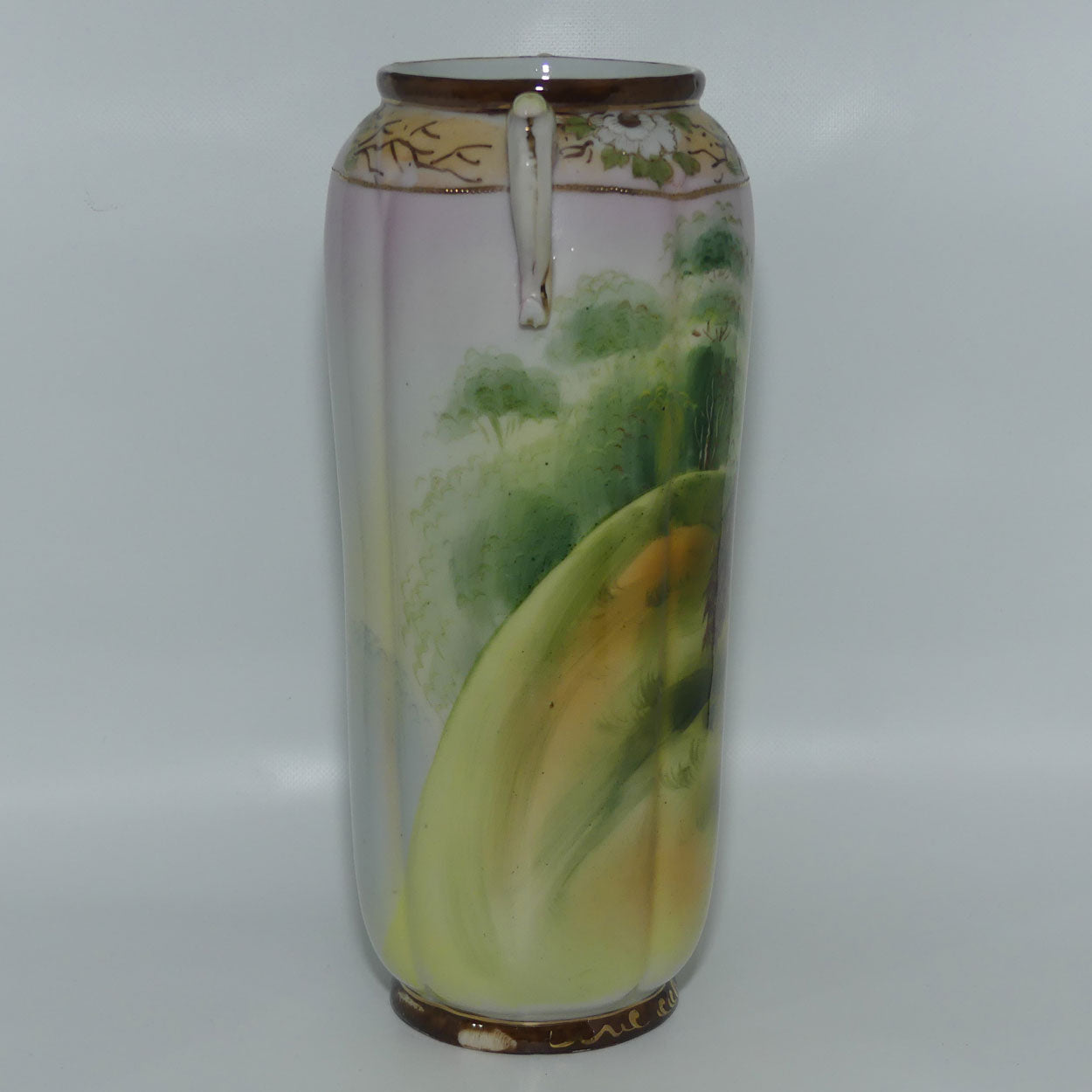 Nagoya SNB Nippon Gilt and Hand Painted tall Peacock vase | 25cm