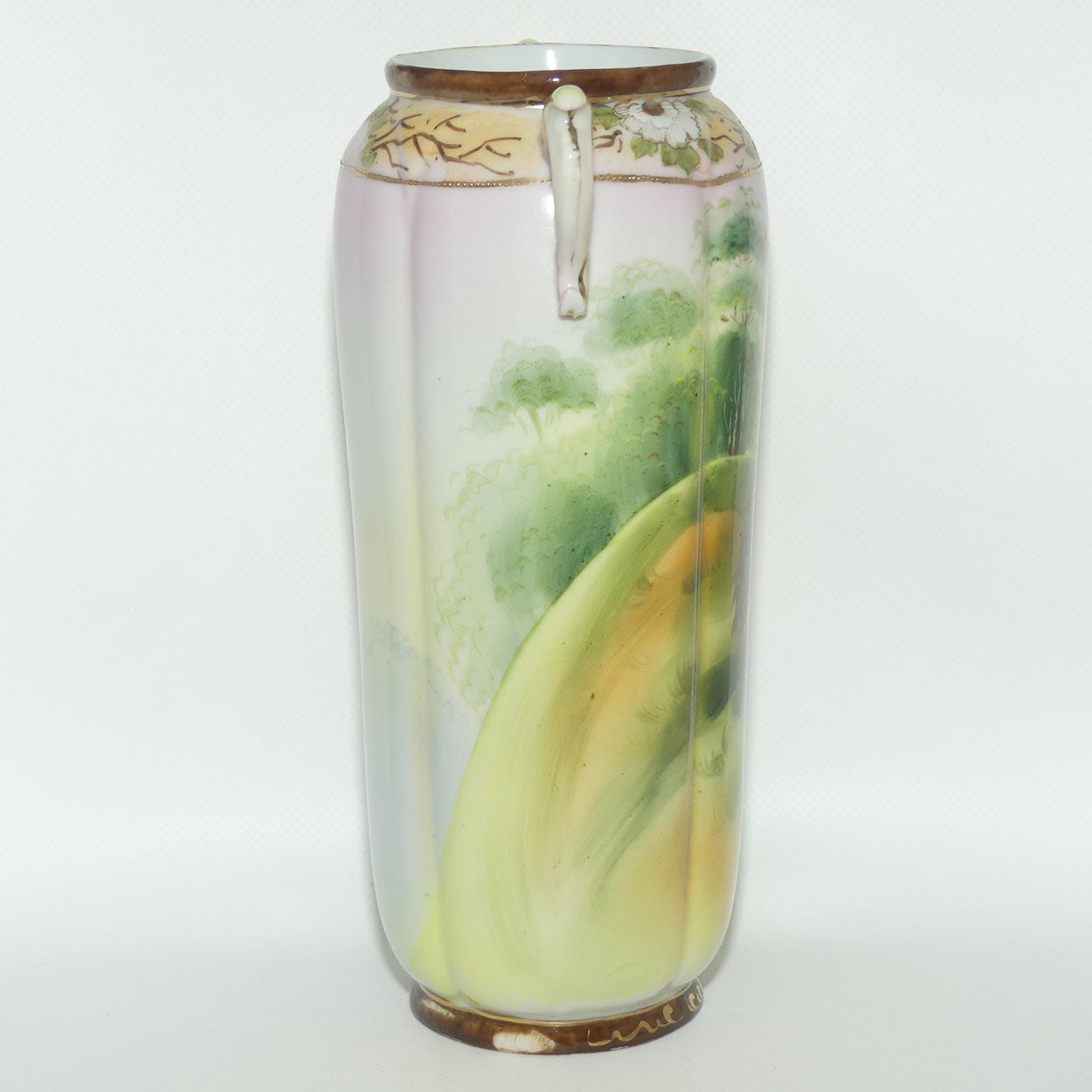 Nagoya SNB Nippon Gilt and Hand Painted tall Peacock vase | 25cm