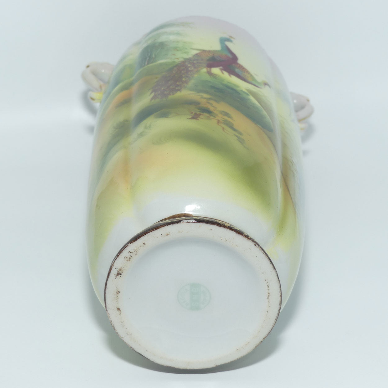 Nagoya SNB Nippon Gilt and Hand Painted tall Peacock vase | 25cm