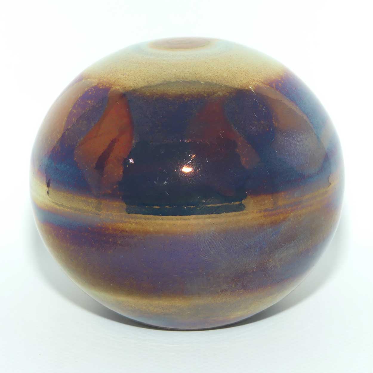 Australian Pottery sphere with lustre glaze by Nancy Marshall