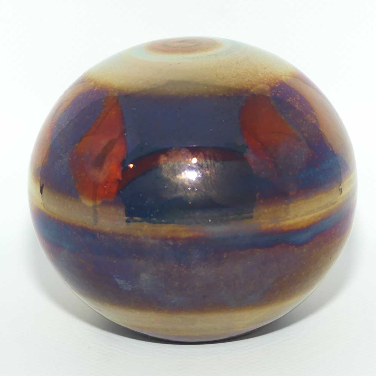 Australian Pottery sphere with lustre glaze by Nancy Marshall