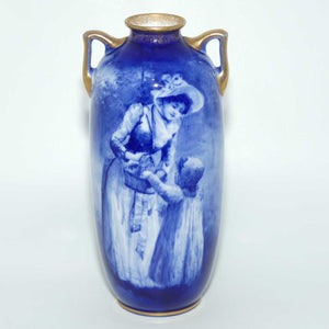 Royal Doulton Blue Childrens narrow vase |Girl rummaging|