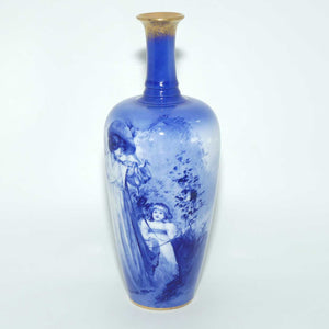 Royal Doulton Blue Childrens narrow neck vase |Woman with child|