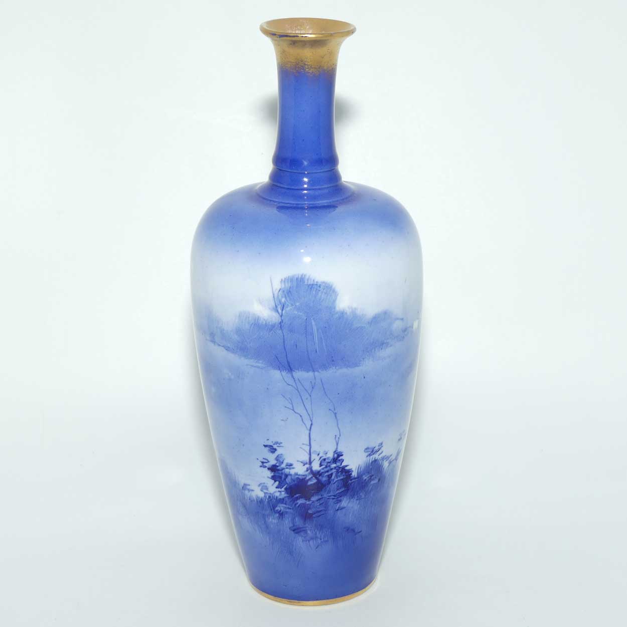 Royal Doulton Blue Childrens narrow neck vase |Woman with child|