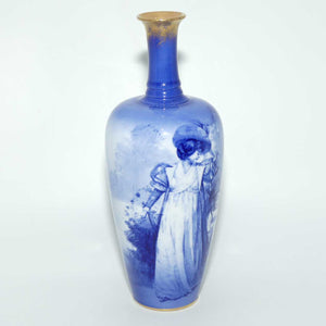 Royal Doulton Blue Childrens narrow neck vase |Woman with child|