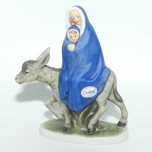 Pair Goebel Nativity figures by Janet Robson | Flight into Egypt | Mary and Baby Jesus and Joseph