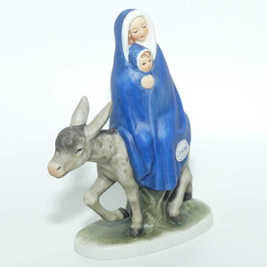 Pair Goebel Nativity figures by Janet Robson | Flight into Egypt | Mary and Baby Jesus and Joseph