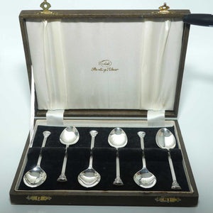 Australian Silver | Rodd Sterling Silver set of 6 Corinthian column style tea spoons in original box | 69.71 grams