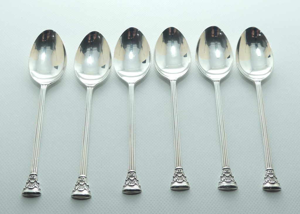 Australian Silver | Rodd Sterling Silver set of 6 Corinthian column style tea spoons in original box | 69.71 grams