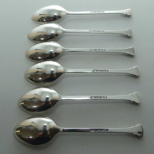 Australian Silver | Rodd Sterling Silver set of 6 Corinthian column style tea spoons in original box | 69.71 grams