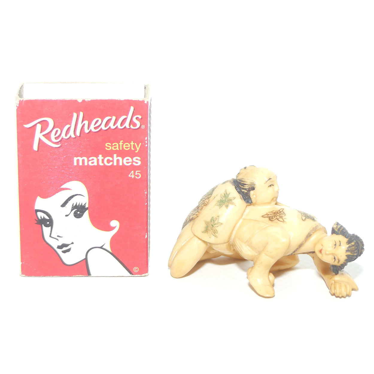 Japanese Carved Ivory Netsuke | Shunga | Erotic | Man and Woman | signed