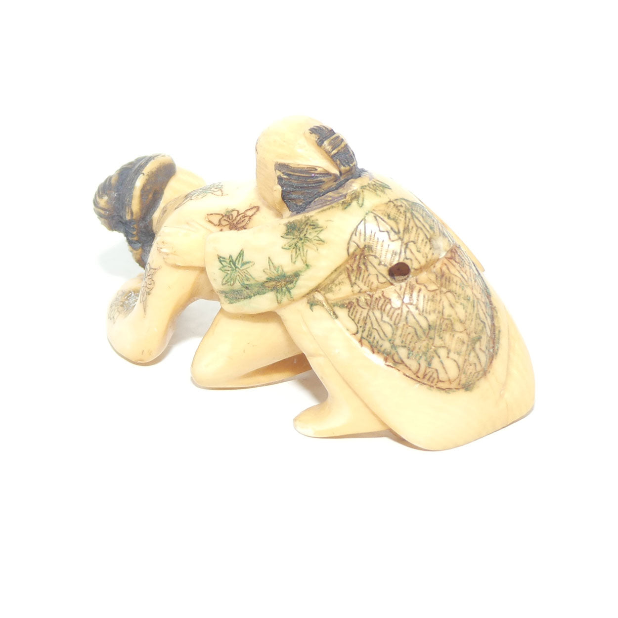 Japanese Carved Ivory Netsuke | Shunga | Erotic | Man and Woman | signed