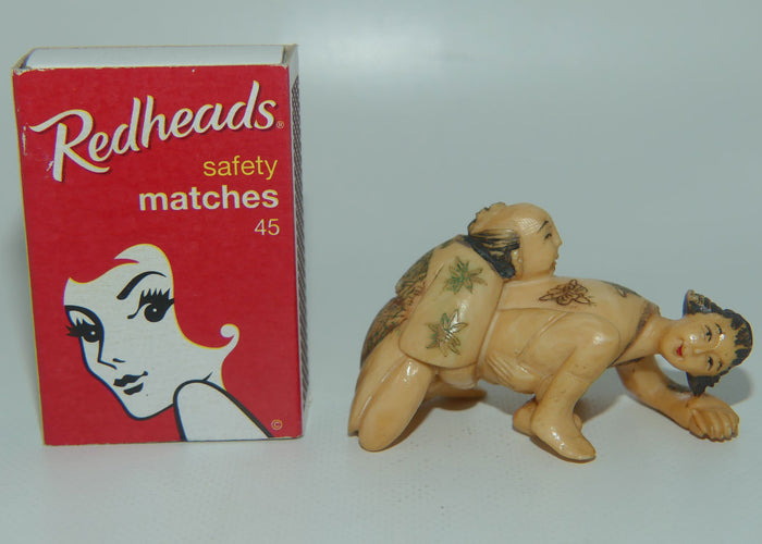 Japanese Carved Ivory Netsuke | Shunga | Erotic | Man and Woman | signed