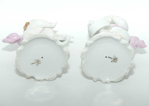 Neutettau Porcelain Bavaria | Pair of Putti figures | One with Drums | One with Harp