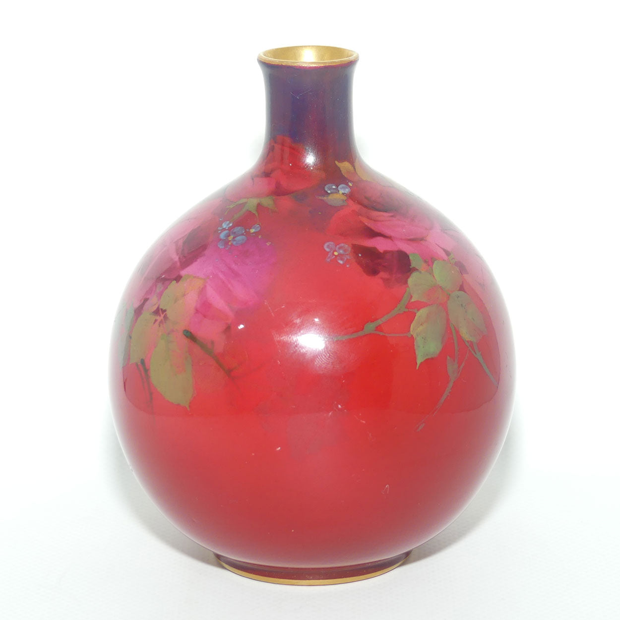 Rare Royal Doulton Oriflamme glaze Hand Painted on Glaze Roses vase by Harry Nixon