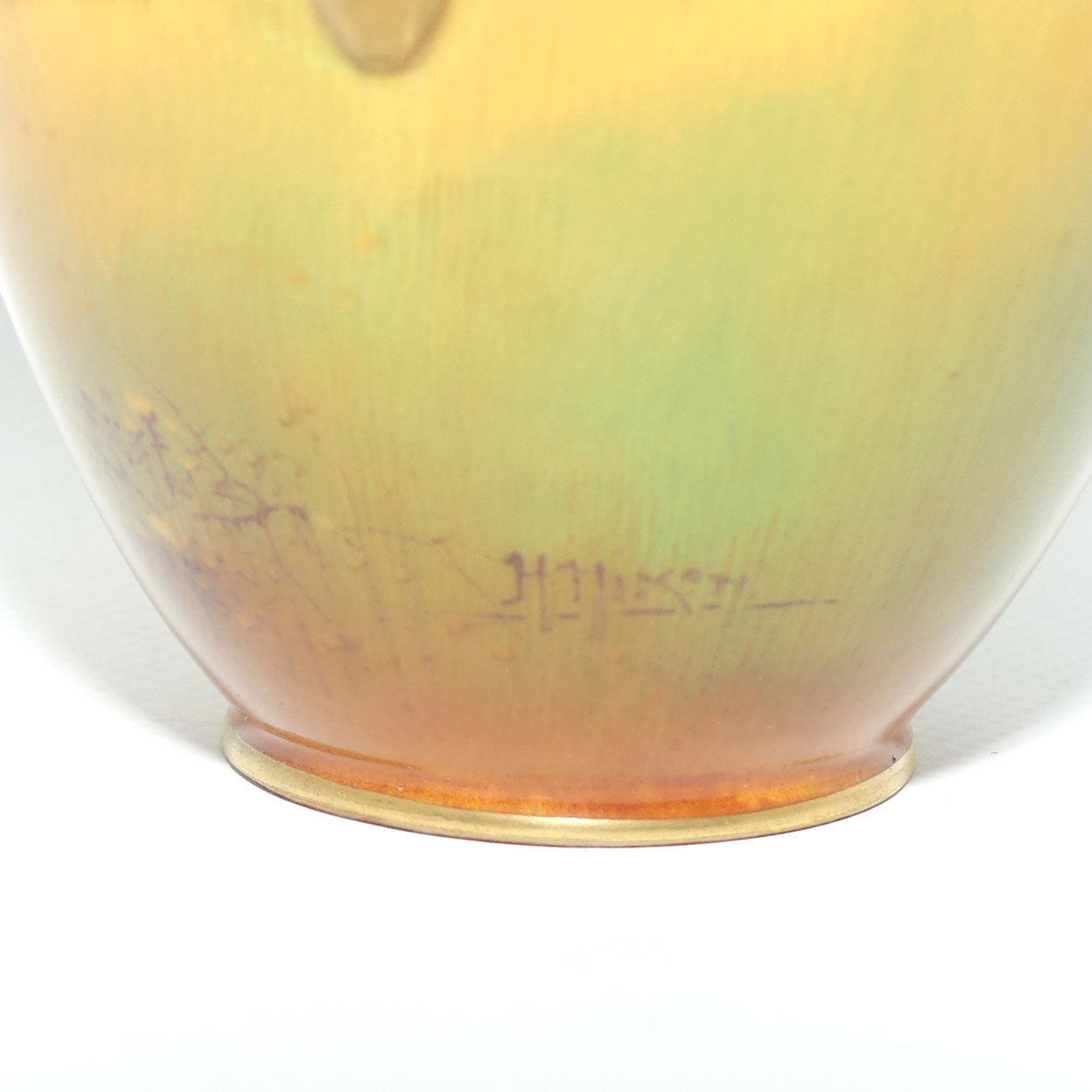 Royal Doulton hand painted Ploughing gilt twin handled vase (H Nixon)