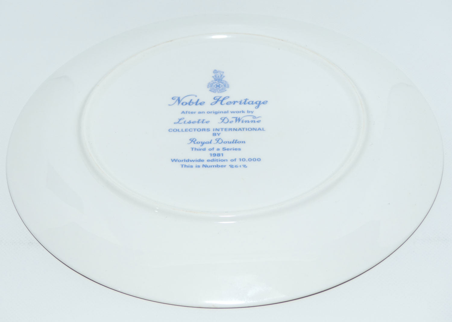 Royal Doulton Collectors International plate by Lisette De Winne | Noble Heritage