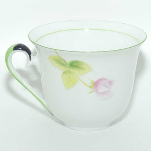 Noritake finely decorated Roses trio | Green and Black trim