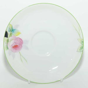 Noritake finely decorated Roses trio | Green and Black trim