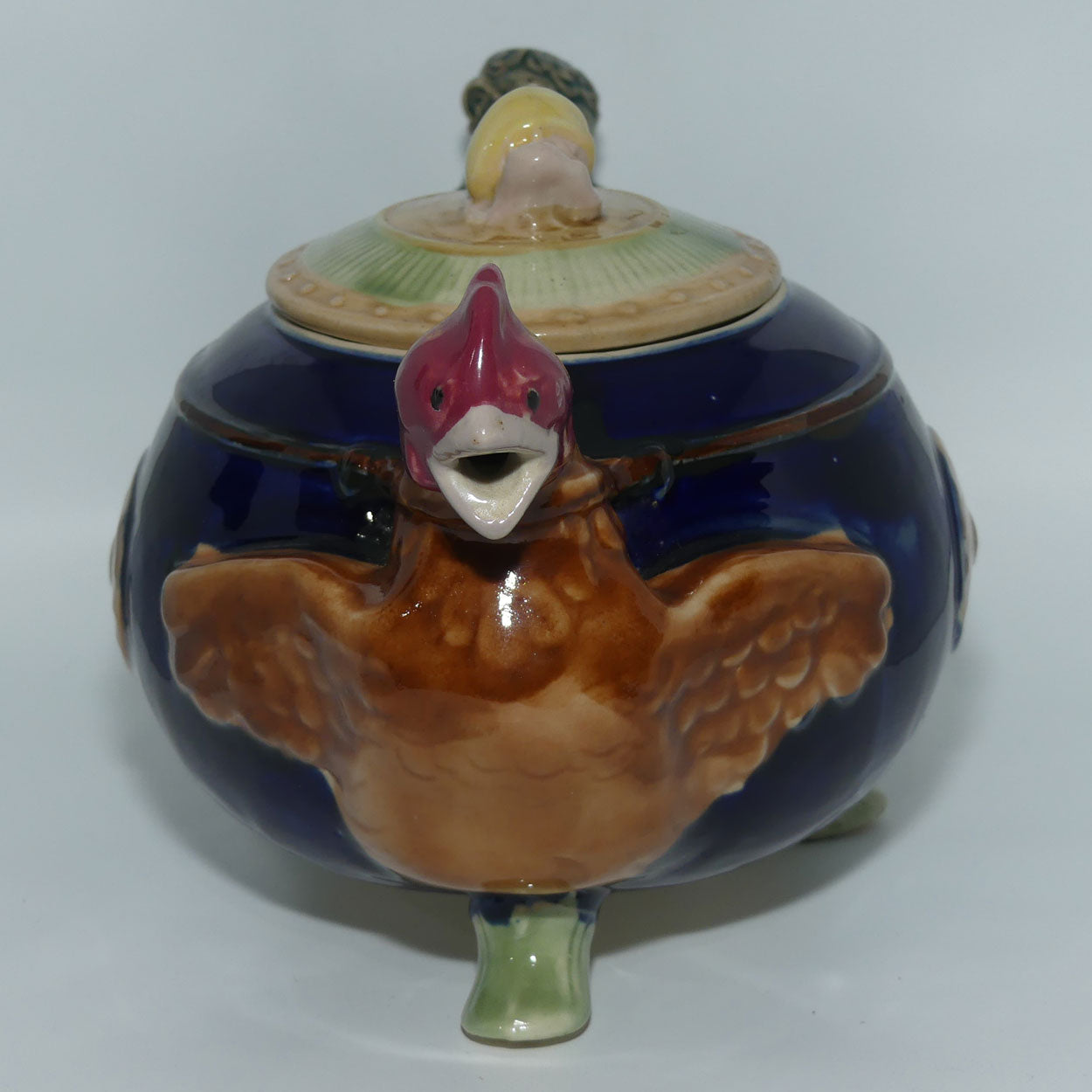 English Pottery Novelty Cockerel and Monkey Tea Pot