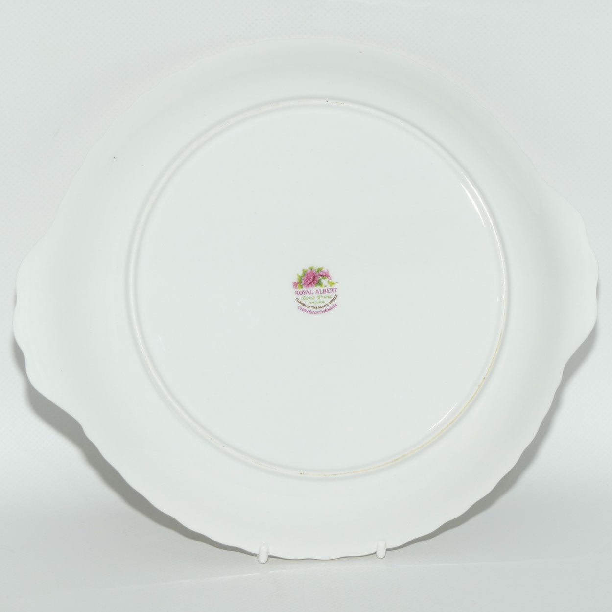 Royal Albert Bone China England | Flower of the Month series | #11 | November Chrysanthemum tab handle cake plate