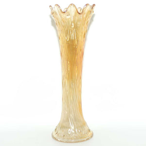 Northwood Marigold Carnival Glass vase | Tree Trunk | 27.5cm