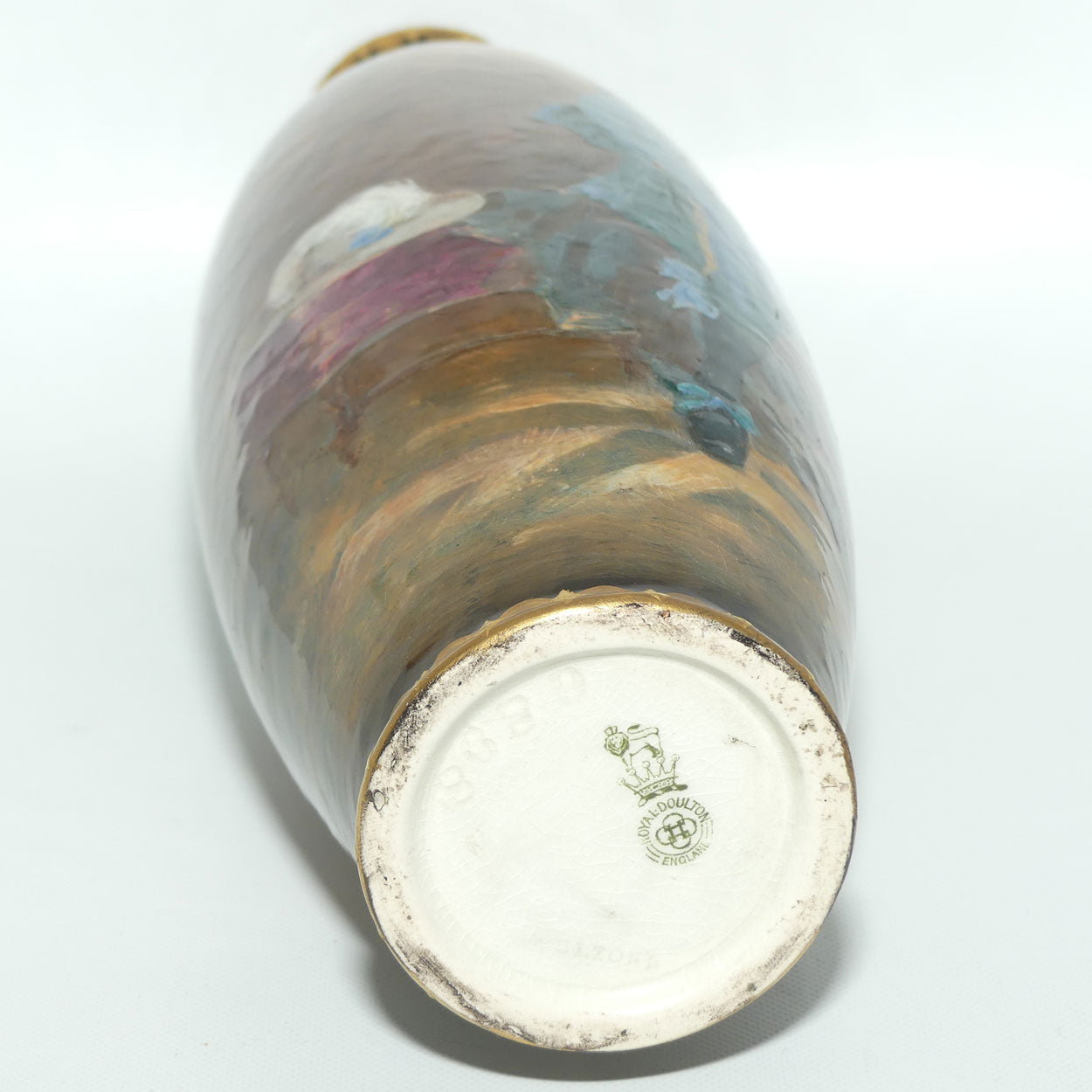 Royal Doulton Tavern Scene Man with Lute hand painted vase by Walter Nunn