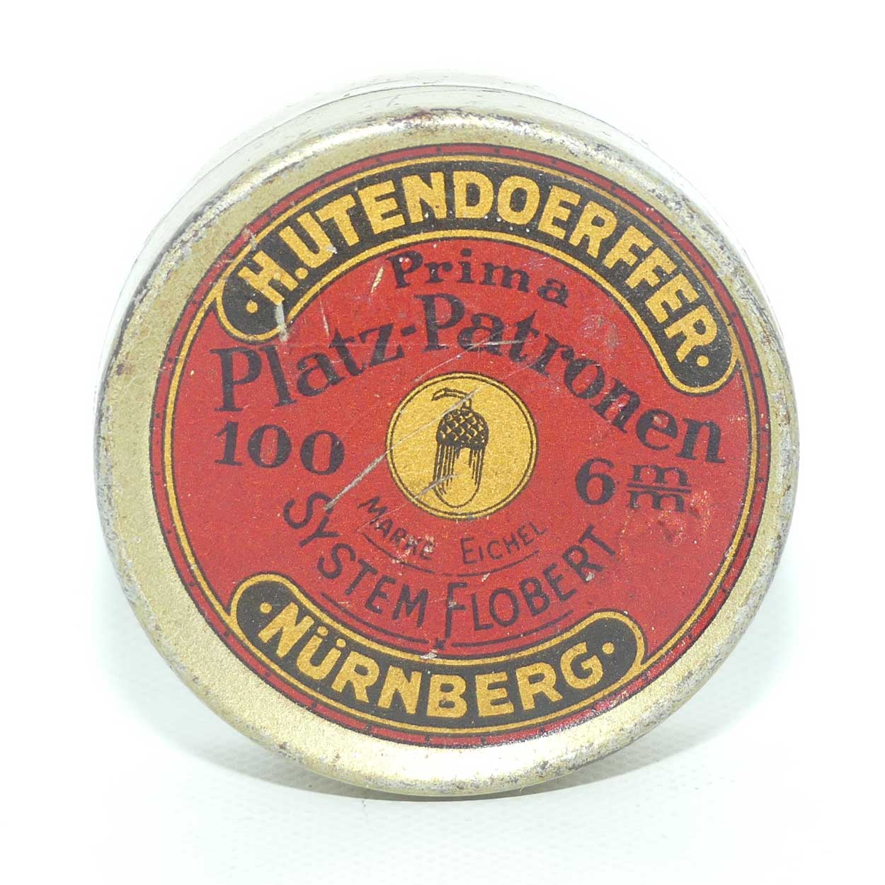 H. Utendoerffer Prima Platz Patronen 100 6mm ammunition tin