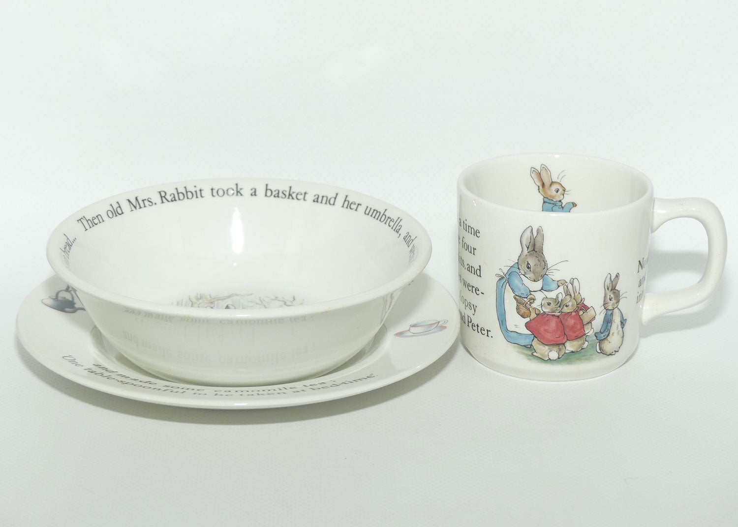 Wedgwood Bone China | Peter Rabbit pattern 3 piece Nursery set | boxed